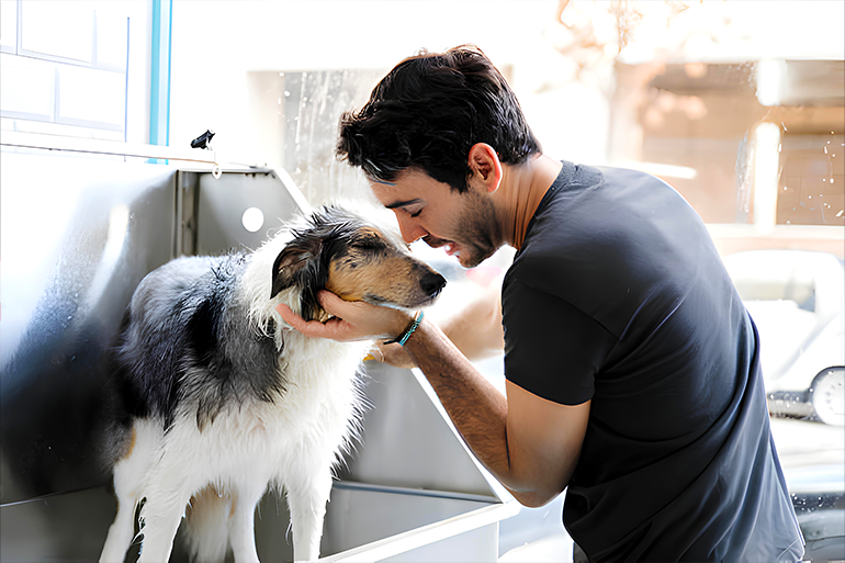 Como cuidar de cães idosos e debilitados na hora do banho e tosa?